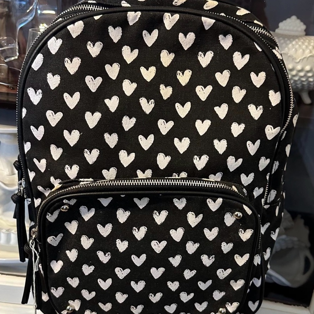 Adorable Black & White Heart Backpack/Purse.